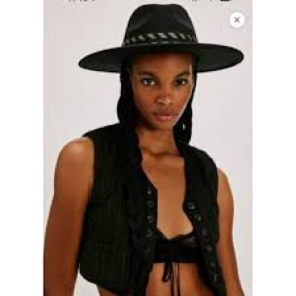 Free People Black Kimi Rancher Hat❤️ - Picture 2 of 5